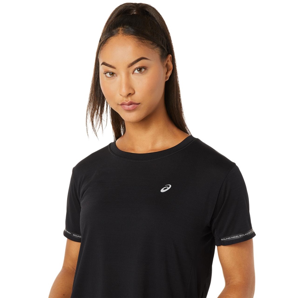 Black Asics RACE CROP TOP WOMEN EASTERN