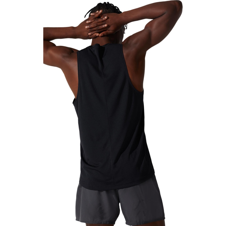 Black Asics SILVER SINGLET