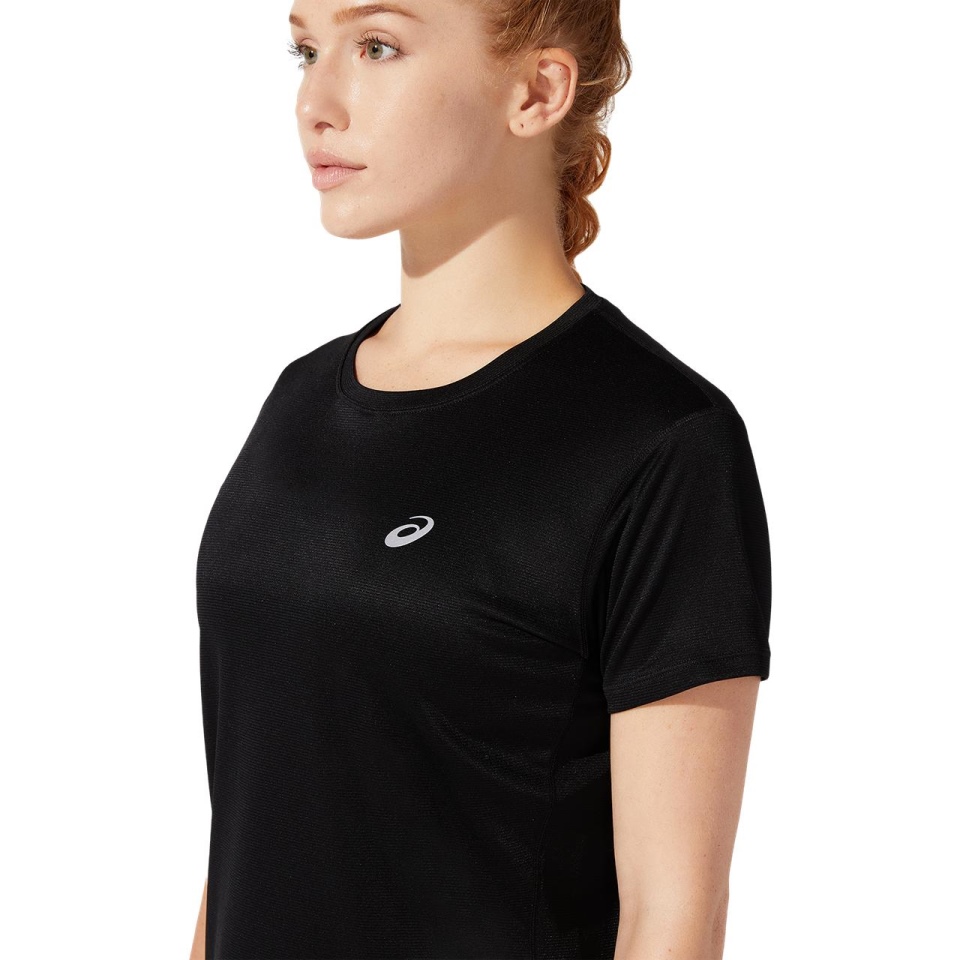 Black Asics SILVER SS TOP WOMEN WESTERN