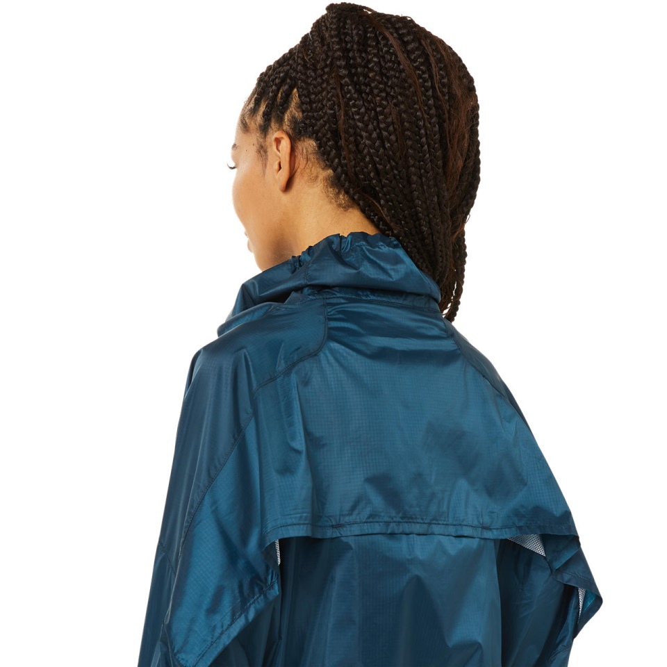 Blue Asics WOMEN FULL ZIP WOVEN JACKET