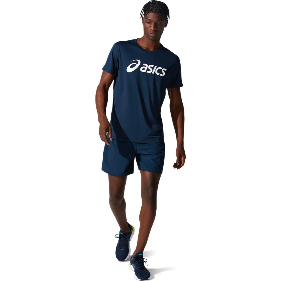 Blue SILVER ASICS TOP MEN WESTERN