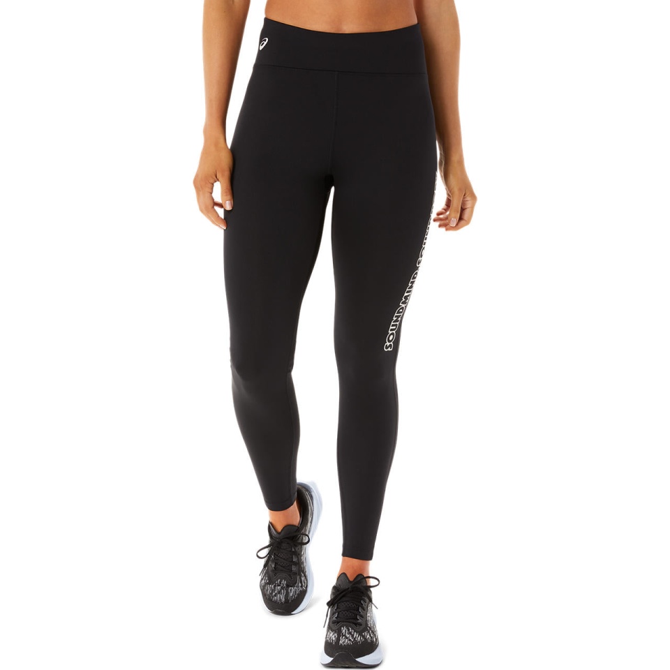 WOMEN LOGO GRAPHIC TIGHT Asics Black