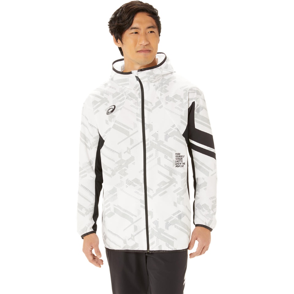 White Asics LIMO GPX CLOTH FZ HOODIE