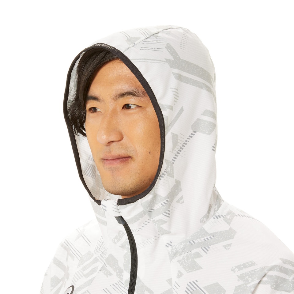 White Asics LIMO GPX CLOTH FZ HOODIE