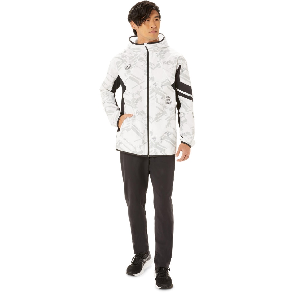 White Asics LIMO GPX CLOTH FZ HOODIE