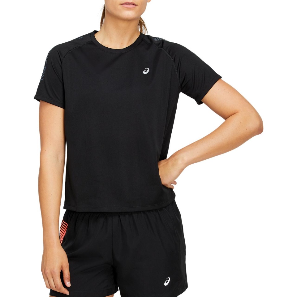 Black Asics ICON SS TOP WOMEN EASTERN